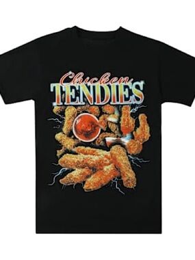 🔥5 for $25🔥 Chicken Tendies Graphic Tee - Black